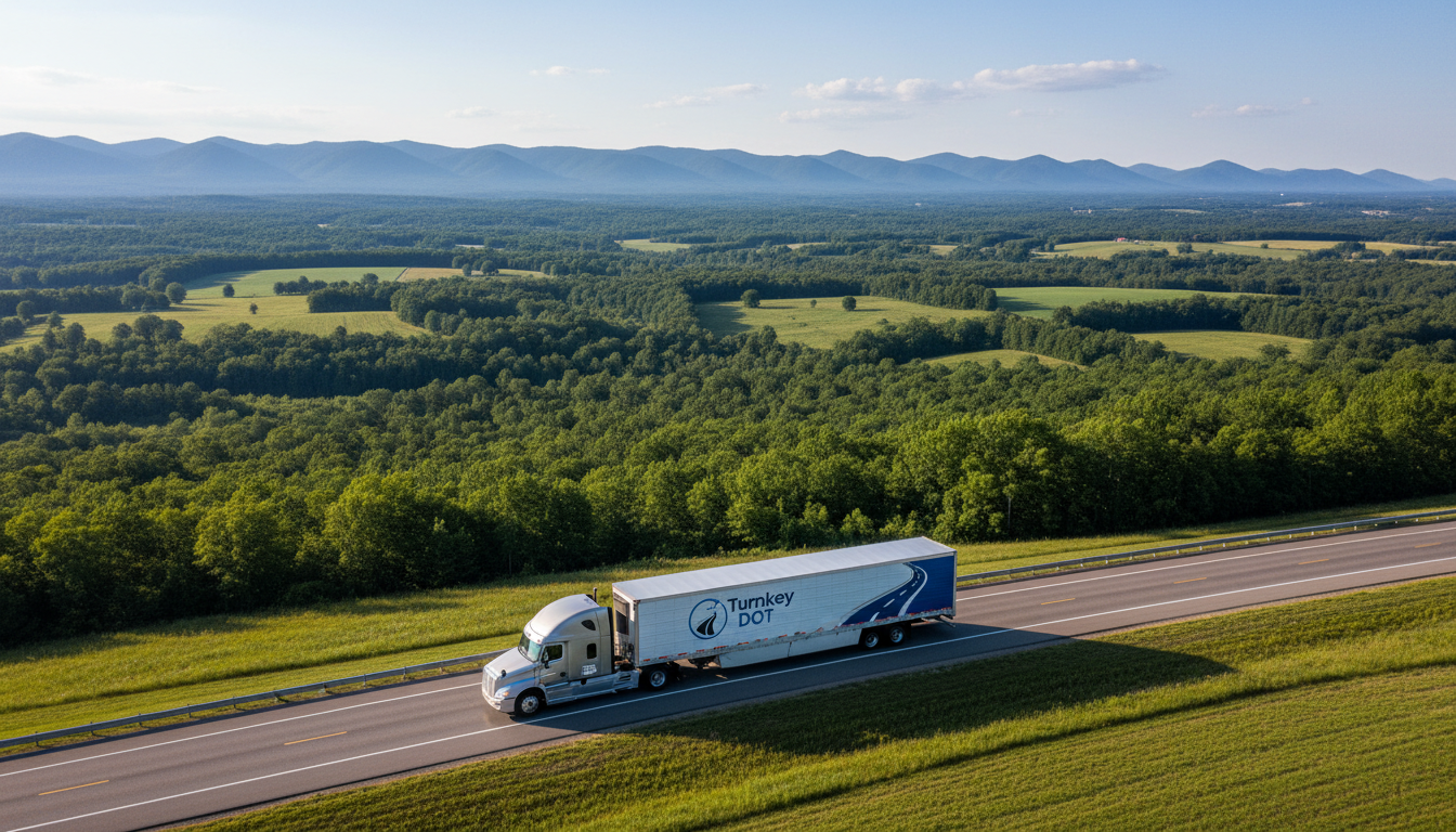 Turnkey DOT mobile marketing truck on highway